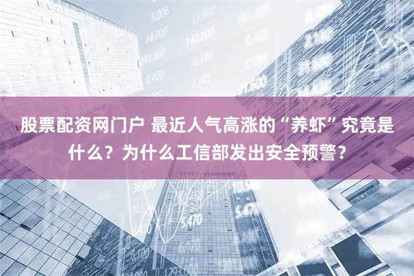 股票配资网门户 最近人气高涨的“养虾”究竟是什么？为什么工信部发出安全预警？